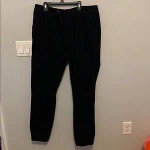 Black Corduroy Jogger Pants